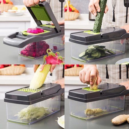 16-in-1 Vegetable Chopper – Manual Food Slicer, Dicer & Grater