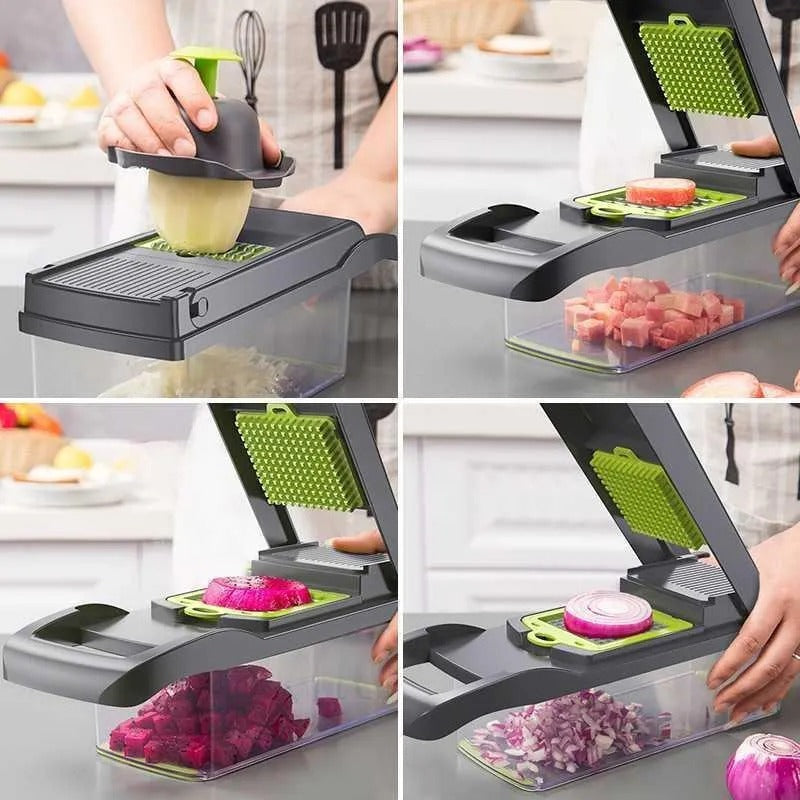 16-in-1 Vegetable Chopper – Manual Food Slicer, Dicer & Grater