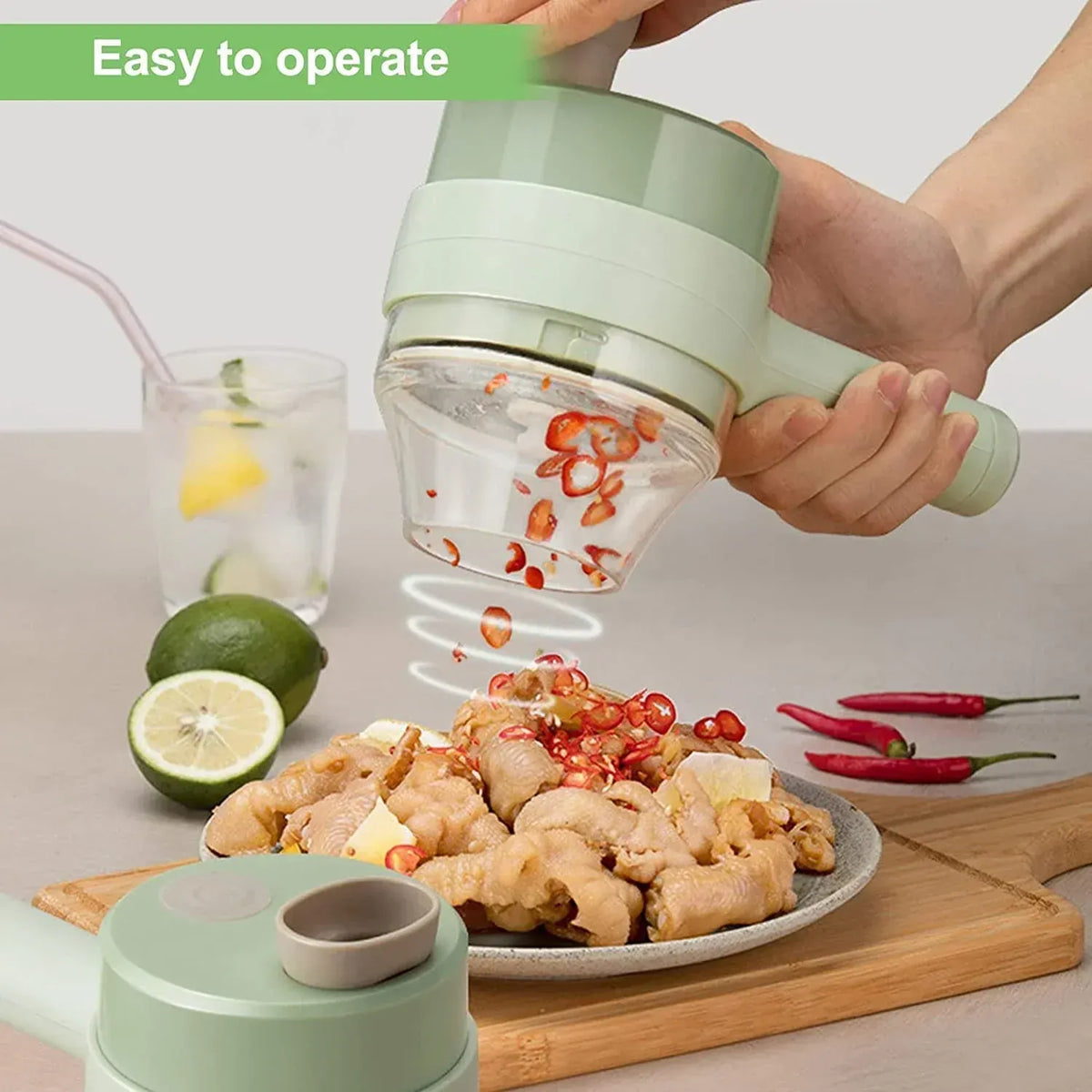 Portable Electric Food Chopper β Mini USB Rechargeable Vegetable & Meat Cutter