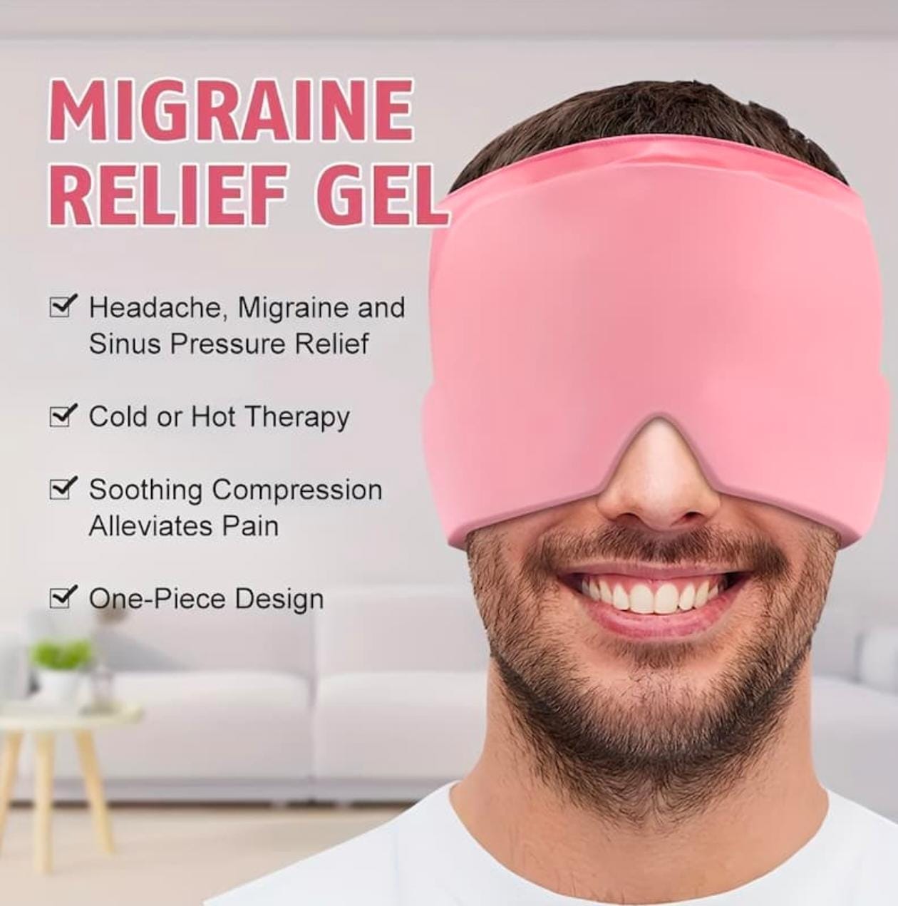 Instant Headache Relief Cap | Cooling Gel Migraine Relief Hat | Hot & Cold Therapy for Head Comfort