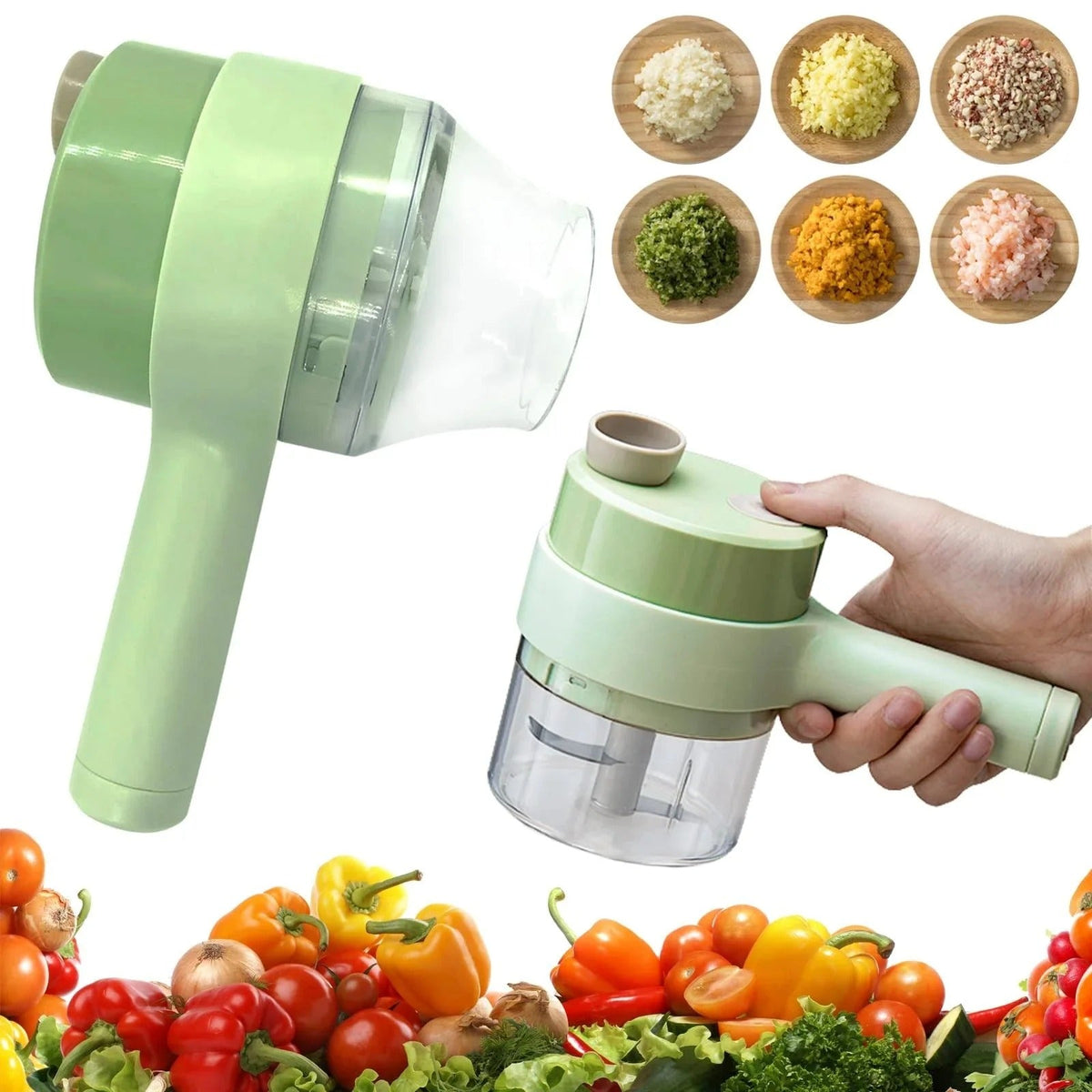 Portable Electric Food Chopper – Mini USB Rechargeable Vegetable & Meat Cutter