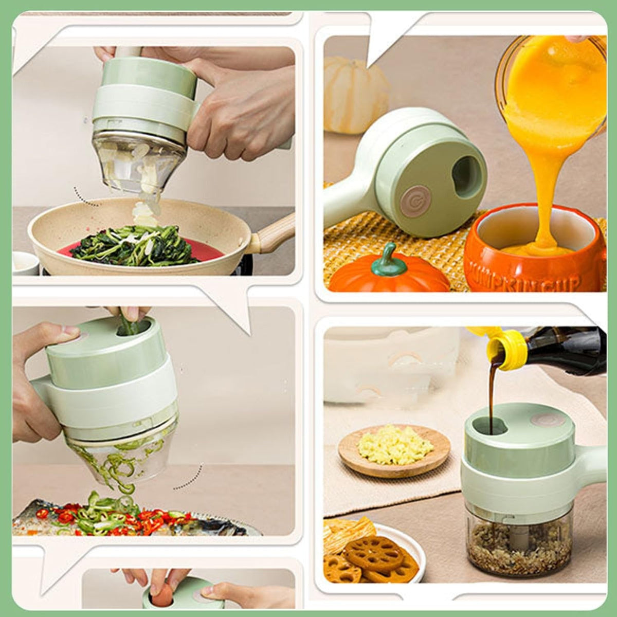 Portable Electric Food Chopper – Mini USB Rechargeable Vegetable & Meat Cutter